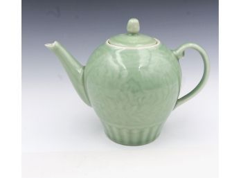 Chinese Celadon Teapot With Character Markings
