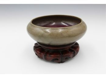 Asian Pottery Brush Pot-shippable