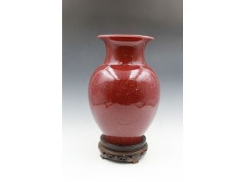 Lovely Asian Oxblood Glaze Porcelain Bottle/vase