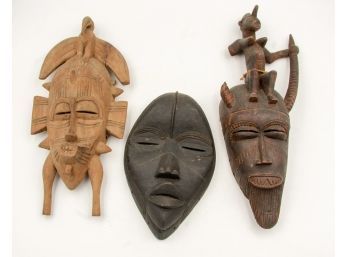 3 Unique Ceremonial African Masks-Shippable