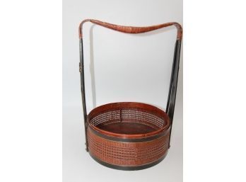 Japanese Basket With Intricate Details On Handle