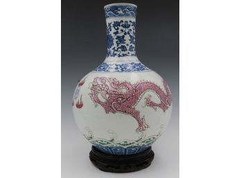 Beautiful Hand Painted Vase With Dragon