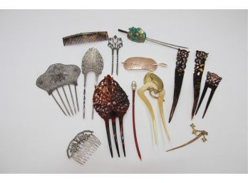 Collection Of Antique And Vintage Hair-shippable Combs