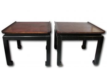 Pair Of Rosewood Asian Tables