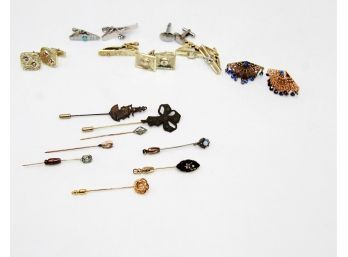 Collection Of Tie Tacks ,  Cufflinks And Stickpins