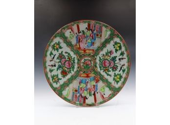 Antique Chinese Charger In Famille Rose Hand Painted