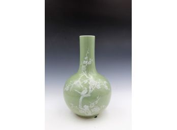 Chinese Celadon-glazed Slip-decorated Vase