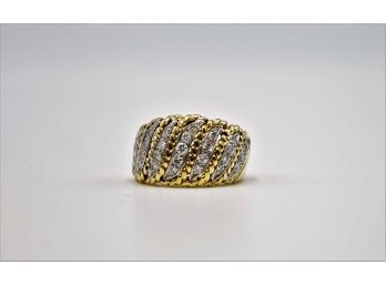 Vintage 14K Ring  1 Ctw Pave Diamonds-Shippable