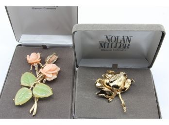 Final Rose Pin Goldtone & Ann Margaret Nolan Miller CollectionShippable