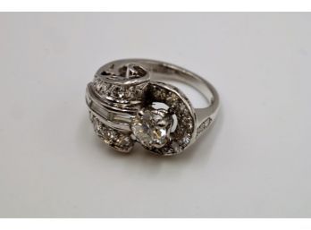 Platinum Diamond Cluster Ring-Shippable