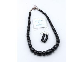 Jay King Mine Finds Black Coral Necklace And EarringsShippable