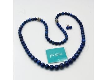 JAY KING LAPIS Lazuli Graduated Strand Necklace & Earrings -Shippable