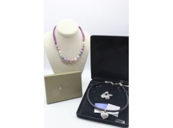 Purple Honora With Cloth Strand & Judith Ripka Heart Collection-Shippable