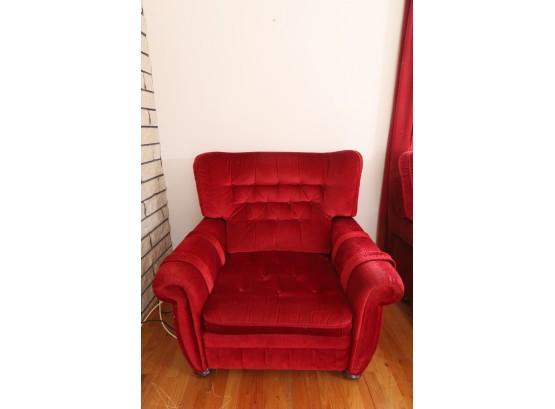 Vintage Red Plush Chair
