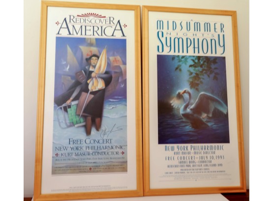 Signed NY Philharmonic Posters Framed -sHIPPABLE