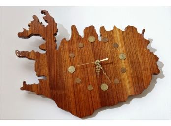 Wooden Clock With Coins (icelandic) -SHIPPABLE