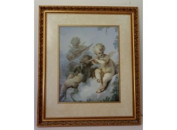 ' Three Cupids'  Print Matted And Framed -SHIPPABLE