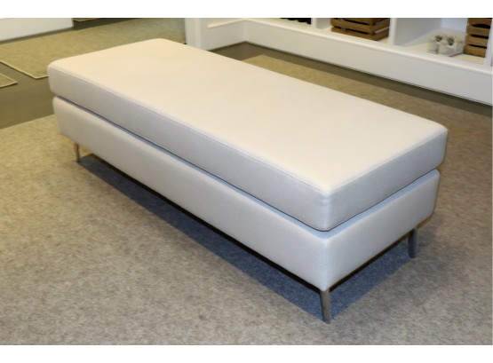Custom Upholstered Bench/Daybed With Chrome Base