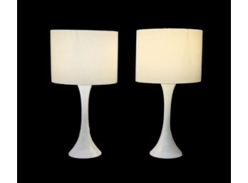 CB2 Ada II White Table Lamps Set Of 2