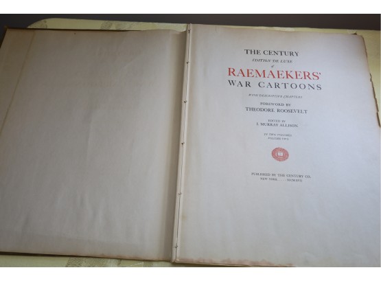 1917 Louis Raemaekar's  War Cartoons Large Volume Two Edition -Shippable