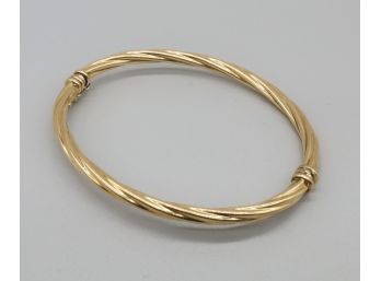 14k Gold Bangle With A Twist-SHIPPABLE