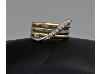 18k Ladies Diamond Stacked Ring