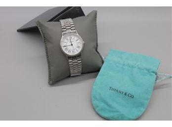 TIFFANY AND CO Stainless Steel Portfolio Unisex Wrist Watch -SHIPPABLE