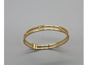 14k Gold Bangle With Diamond Accents
