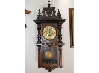 Antique Pendulum Wall Clock With Key
