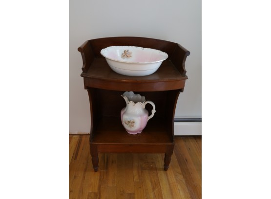 Wash Basin Stand With Lovely Angelic Wash Basin And Pitcher By Carlsbad