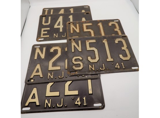 3 Sets Of Antiques License Plates 1941 (NA) (UA) (NS)-SHIPPABLE