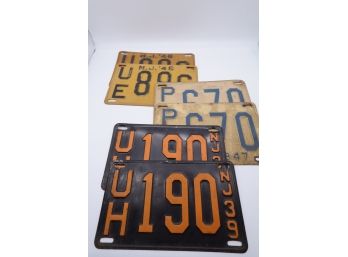 3 Sets Of Antique New Jersey License Plates 1947 & 1948 & 1939-SHIPPABLE