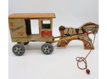Vintage Borden's Milk Wagon With Horse Toy-shippable