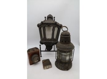 Early Vintage Light Fixtures & Lantern -shippable