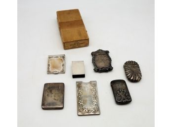 7 STERLING Matchsafes  & Calling Card Holders-SHIPPABLE