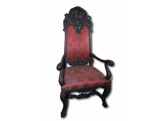 Early Antique Renaissance Style Throne Chair