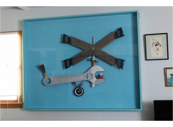 Original  3-D Art  Sculpture ' Helicopter'  By Bob Shein Signed  Very Large