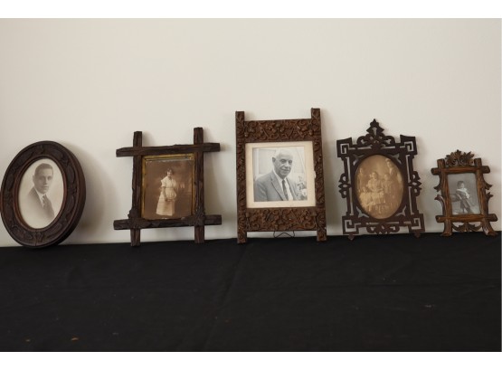 Antique Carved Picture Frames With Photos -SHIPPABLE