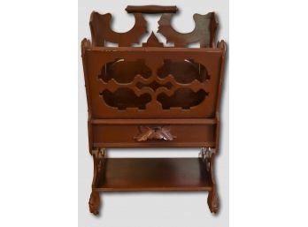 Antique Magazine Rack - Large  With A Feature Drawer