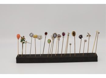Collection Of 14k Gold Vintage Stick Pins-shippable