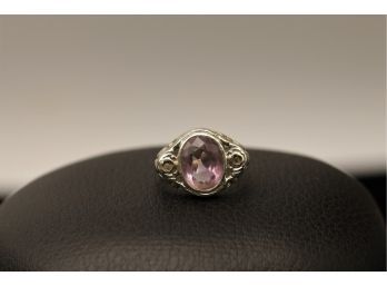 18k White Gold Amethyst Antique Ring-shippable