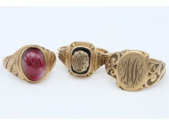 3-10k Yellow Gold 16 GRAMS Men's Vintage Rings -shippable