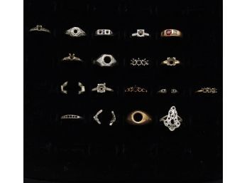 18- 14kt. Yellow & White Gold 58.46 Grams Vintage Rings Ready For Stones -shippable