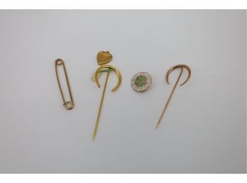 Vintage 10kt Yellow Gold 9.2 Grams Pins & Heart-Shippable