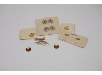 14k Gold Vintage Cuffs, Pins And Pendants