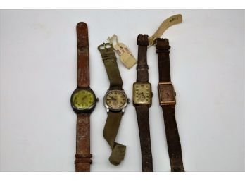 Collection Of Vintage Wrist Watches With Straps-shippable