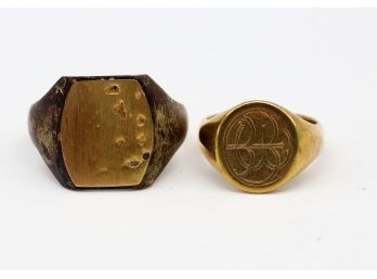 2-14k Yellow Gold 19 GRAMS Vintage Rings -shippable