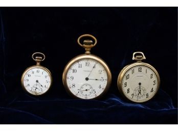 Collection Of 3 Antique WALTHAM Pocket Watches-shippable