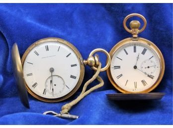 Vintage 14k Yellow Gold And Gold Filled Pocket Watch Grouping-shippable