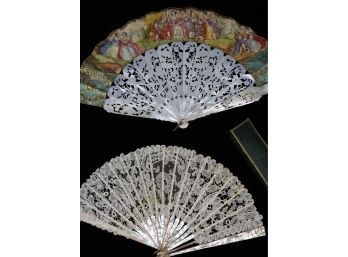 Pair Of Antique Fans -shippable